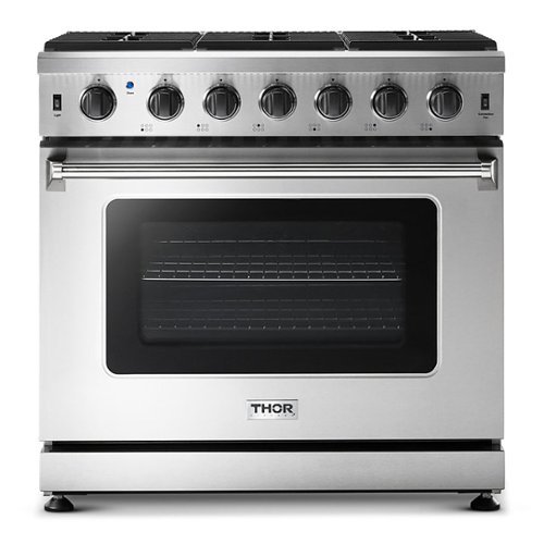 

Thor Kitchen - 6.0 Cu.Ft Freestanding Gas Convection Range with Storage Drawer- Stainless Steel/Steel Liquid Propane - Stainless steel