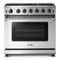 Thor Kitchen - 36 in. Wide 6 Burner 6.0 Cu.Ft Freestanding Gas Convection Range with Storage Drawer- Liquid Propane - Stainless Steel-Front_Standard