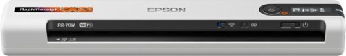Epson - RapidReceipt RR-70W Wireless Mobile Receipt and Color Document Scanner - White
