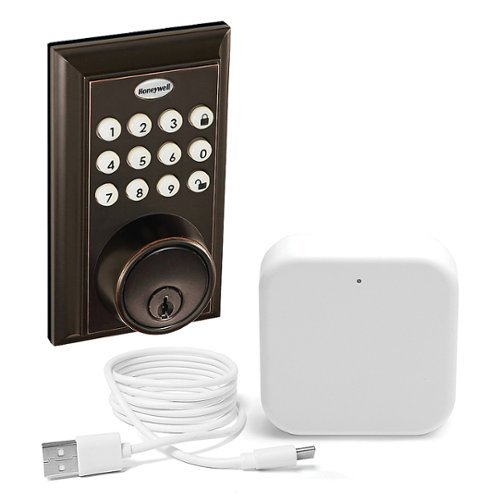 Honeywell - App Deadbolt Door Lock and Wi-Fi Gateway - Bronze