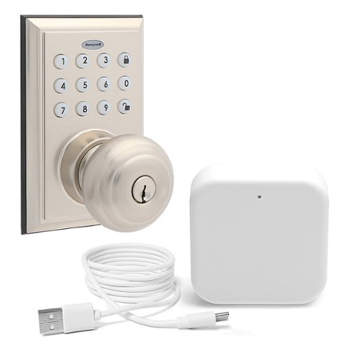 Honeywell - Bluetooth Digital Door Knob and Wi-Fi Gateway - Silver