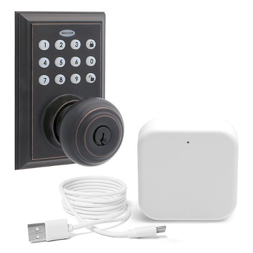 Honeywell - Bluetooth Digital Door Knob and Wi-Fi Gateway - Bronze