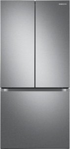 Samsung - 17.5 cu. ft. 3-Door French Door Counter Depth Refrigerator with WiFi and Twin Cooling Plus® - Stainless steel - Front_Standard