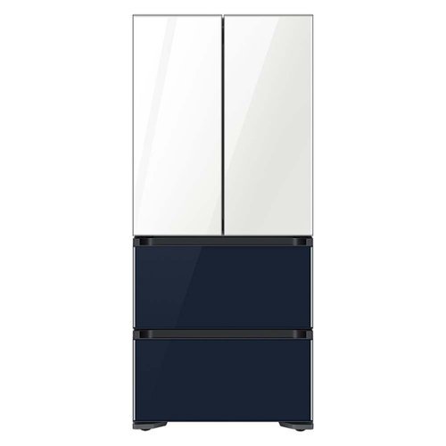 Samsung - 17.3 Cu. Ft.  Kimchi & Specialty 4-Door French Door Refrigerator with WiFi and Super Precise Cooling - White-Navy Glass