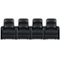 RowOne - Prestige Straight 4-Chair Leather Power Recline Home Theater Seating - Black-Front_Standard
