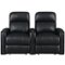 RowOne - Prestige Straight 2-Chair Leather Power Recline Home Theater Seating - Black-Front_Standard