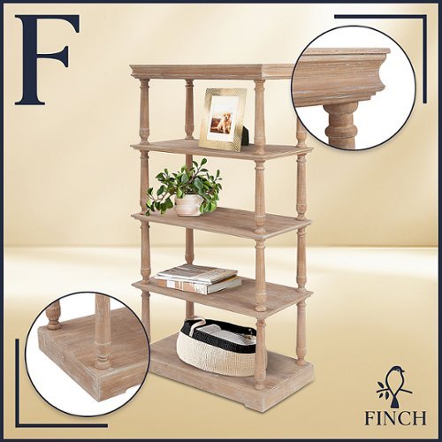 Finch - Maxwell 4-Tier Bookshelf - Natural