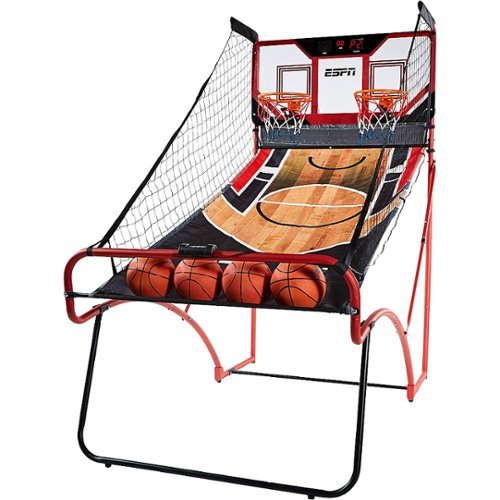 ESPN - EZ-Fold 2-Player Arcade Basketball Game (Poly Backboard & Premium Scorer) Easy to Assemble-Left_Standard 