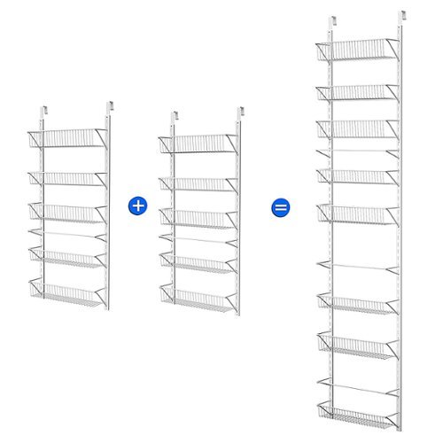 Hastings Home - Hanging Over the Door Storage Rack - White-Alt_View_Standard_18 