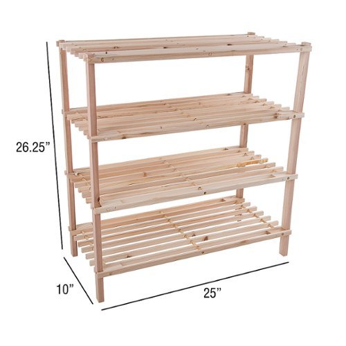 Hastings Home - Shoe Rack, Storage Bench Closet, Bathroom, Kitchen, Entry Organizer, 4-Tier Space Saver Shoe Rack - Wood-Alt_View_Standard_14 