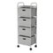 Hastings Home - 4 Drawer Rolling Storage Cart on Wheels– Portable Metal Storage Organizer with Fabric Bins - Gray and Silver-Alt_View_Standard_16
