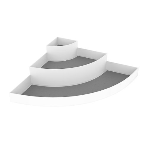 Hastings Home - 3-Tier Corner Organizer – Plastic Space Saver Countertop, Pantry and Cabinet Storage Shelf with Non-Slip Liner - White-Alt_View_Standard_15 