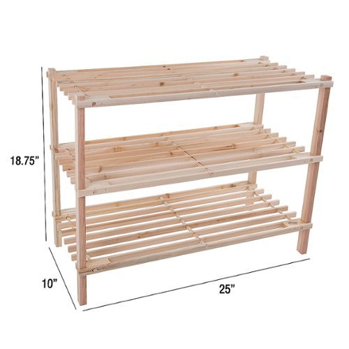 Hastings Home - 3-Tier, 9 Pair Wooden Shoe Rack - Tan-Alt_View_Standard_14 