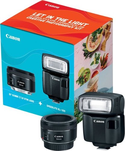 Canon - EF 50mm f/1.8 STM Lens and Speedlite EL-100 External Flash Creative Photography Kit