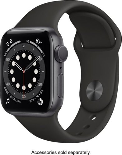 Geek Squad Certified Refurbished Apple Watch Series 6 (GPS) 40mm Space Gray Aluminum Case with Black Sport Band - Space Gray