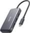 Anker - USB C Hub, 4-in-1 USB-C, with 60W PD, 3 USB-A, 1 USB-C - Gray-Front_Standard
