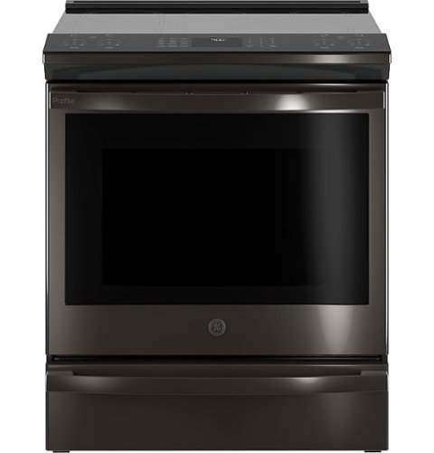 GE Profile - 5.3 Cu. Ft. Slide-In Electric Induction True Convection Range with No Preheat Air Fry and WiFi - Fingerprint Resistant Black Stainless