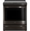 GE Profile - 5.3 Cu. Ft. Slide-In Electric Induction True Convection Range with No Preheat Air Fry and WiFi - Black Stainless Steel-Front_Standard