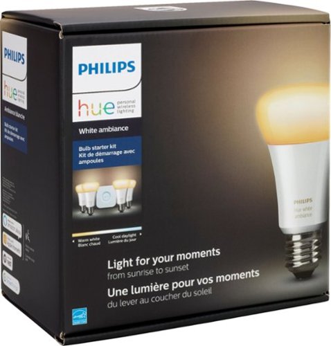 Philips - Geek Squad Certified Refurbished Hue White Ambiance A19 LED Bulbs Starter Kit - White