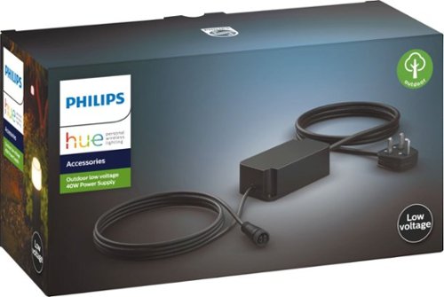 Philips - Geek Squad Certified Refurbished Hue Outdoor 40W Power Supply - Black