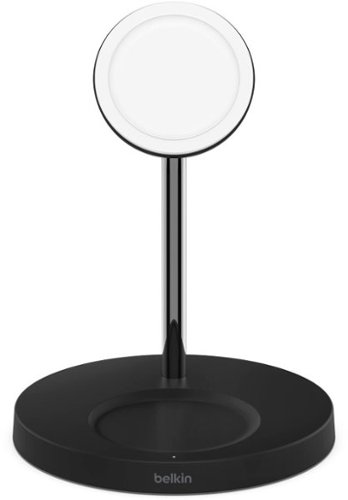 Belkin - BoostCharge Pro 2-in-1 Wireless Charger Stand with MagSafe for iPhone 14/13/12 Series Devices - Black