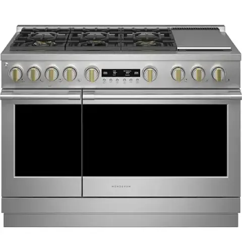 Front. Monogram - 8.25 Cu. Ft. Freestanding Double Oven Dual Fuel Convection Range with Self-Clean, Built-In Wi-fi, and 6 Burners - Stainless Steel.
