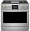 Monogram - 5.7 Cu. Ft. Freestanding Dual Fuel Convection Range with Self-Clean and 4 Burners - Stainless Steel-Front_Standard
