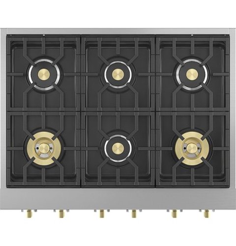 Monogram - 36" Built-In Gas Cooktop with 6 Burners - Stainless steel