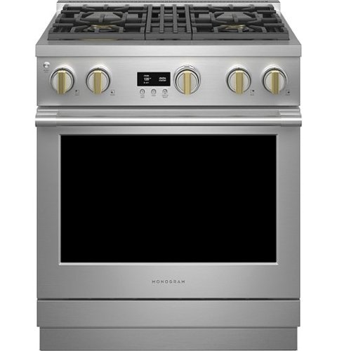 Monogram - 5.3 Cu. Ft. Freestanding Dual Fuel Convection Range with Self-Clean, Built-In Wi-Fi, and 4 Burners - Stainless steel