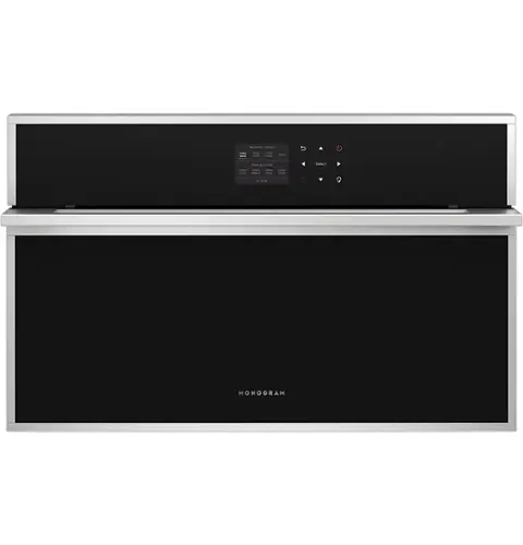 Front. Monogram - Minimalist 30" Built-In Single Electric Convection Wall Oven with Steam Cooking - Stainless Steel.