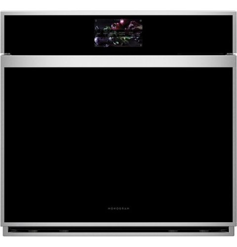 Monogram - Minimalist 30" Built-In Single Electric Convection Wall Oven with No-Preheat Air Fry - Stainless steel