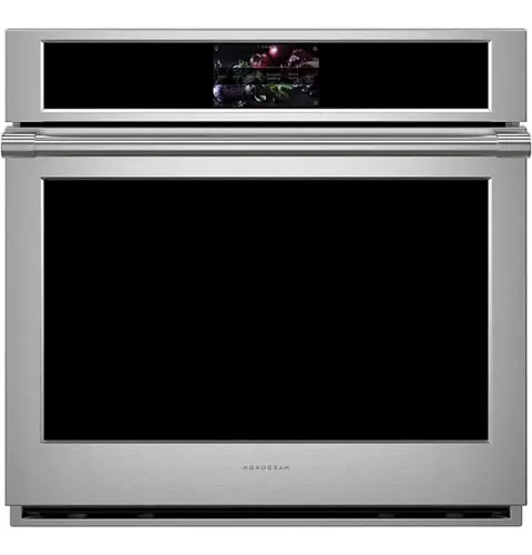 Front. Monogram - Statement 30" Built-In Single Electric Convection Wall Oven with No-Preheat Air Fry - Stainless Steel.