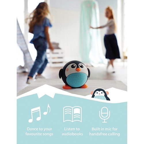 Planet Buddies Pepper the Penguin Wireless Bluetooth Speaker - Black GLOBAL SHIPPING
