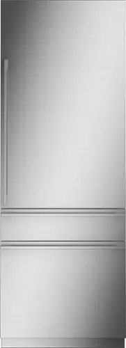 Front. Monogram - 14.5 Cu. Ft. Bottom Freezer Built-In Refrigerator - Stainless Steel.