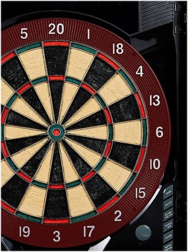 MD Sports Bristlesmart Smart Dartboard Cabinet With Digital X/O Cricket Scorekeeping and  Steel Tip Dart Set - Brown/Black GLOBAL SHIPPING