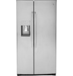 GE Profile - 25.3 Cu. Ft. Side-by-Side Refrigerator with LED Lighting - Fingerprint resistant stainless steel - Front_Standard