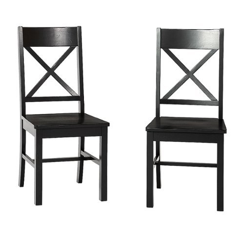 Walker Edison - Modern Farmhouse X-Back Dining Chairs, Set of 2 - Antique Black