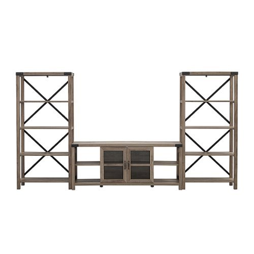 Walker Edison - Modern Farmhouse Wall TV Stand for  TV's up to 65” - Gray Wash