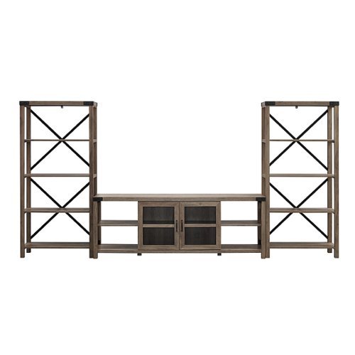 Walker Edison - Modern Farmhouse Wall TV Stand for  TV's up to 80” - Gray Wash