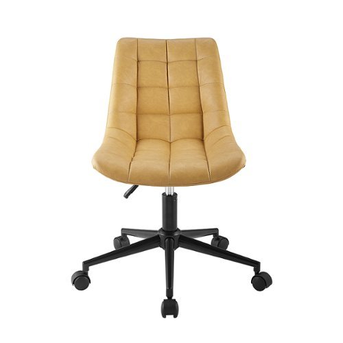 Walker Edison - Modern Faux Leather Armless Swivel Chair - Dijon
