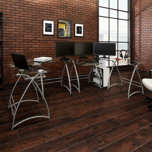 Walker Edison - Command Center A-Frame Gaming Station Computer Desk - Silver-Alt_View_Standard_12 