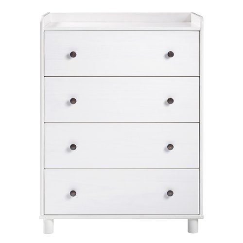 

Walker Edison - Modern 4 Drawer Tray Top Wood Dresser - White