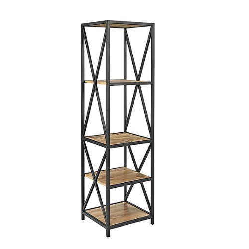 

Walker Edison - 3-Piece Rustic Industrial Bookcase Set - Barnwood