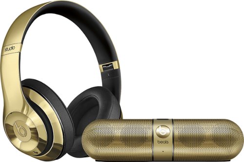  Beats by Dr. Dre - Pill 2.0 Portable Speaker and Beats Studio Wireless Headphones - Gold