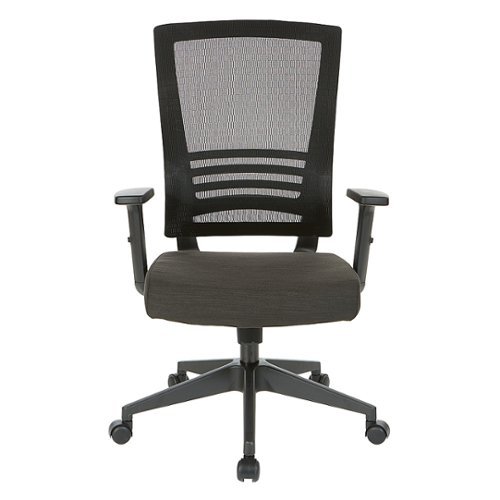 Office Star Products - Vertical Mesh Back Chair with Fabric Seat - Black Frame/Black Linen