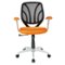 OSP Home Furnishings - Screen Back Chair with Mesh Fabric and Silver Coated Arms and Base - Orange-Front_Standard