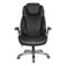 Office Star Products - Executive High Back Chair with Bonded Leather and Flip Arms - Black-Front_Standard