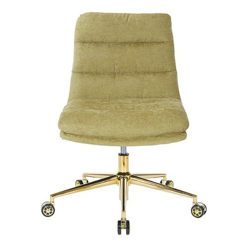 OSP Home Furnishings - Legacy Office Chair in Fabric with Gold Base - Olive