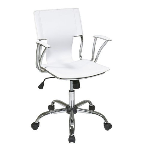 OSP Home Furnishings - Dorado Office Chair in Vinyl and Chrome Finish - White