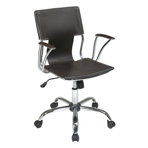OSP Home Furnishings - Dorado Office Chair Vinyl and Chrome Finish - Espresso-Angle_Standard 